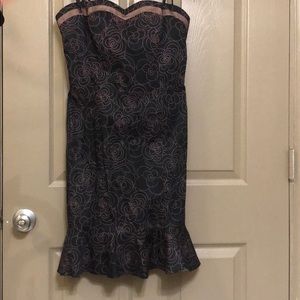 ✨ Pink and black floral cocktail dress